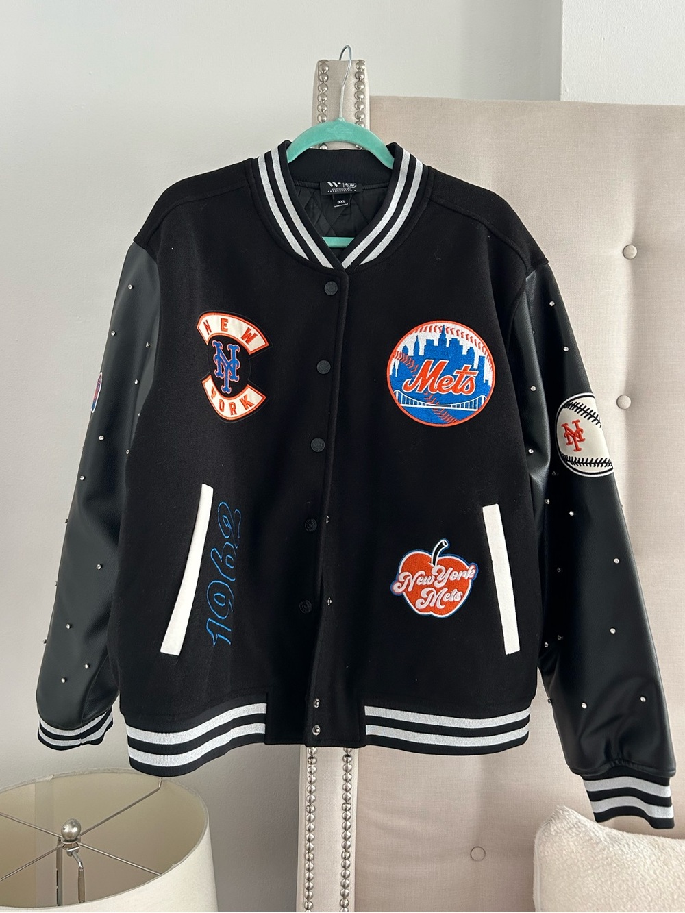 New Anthropologie x The Wild Collective New York Mets varsity jacket 3XL